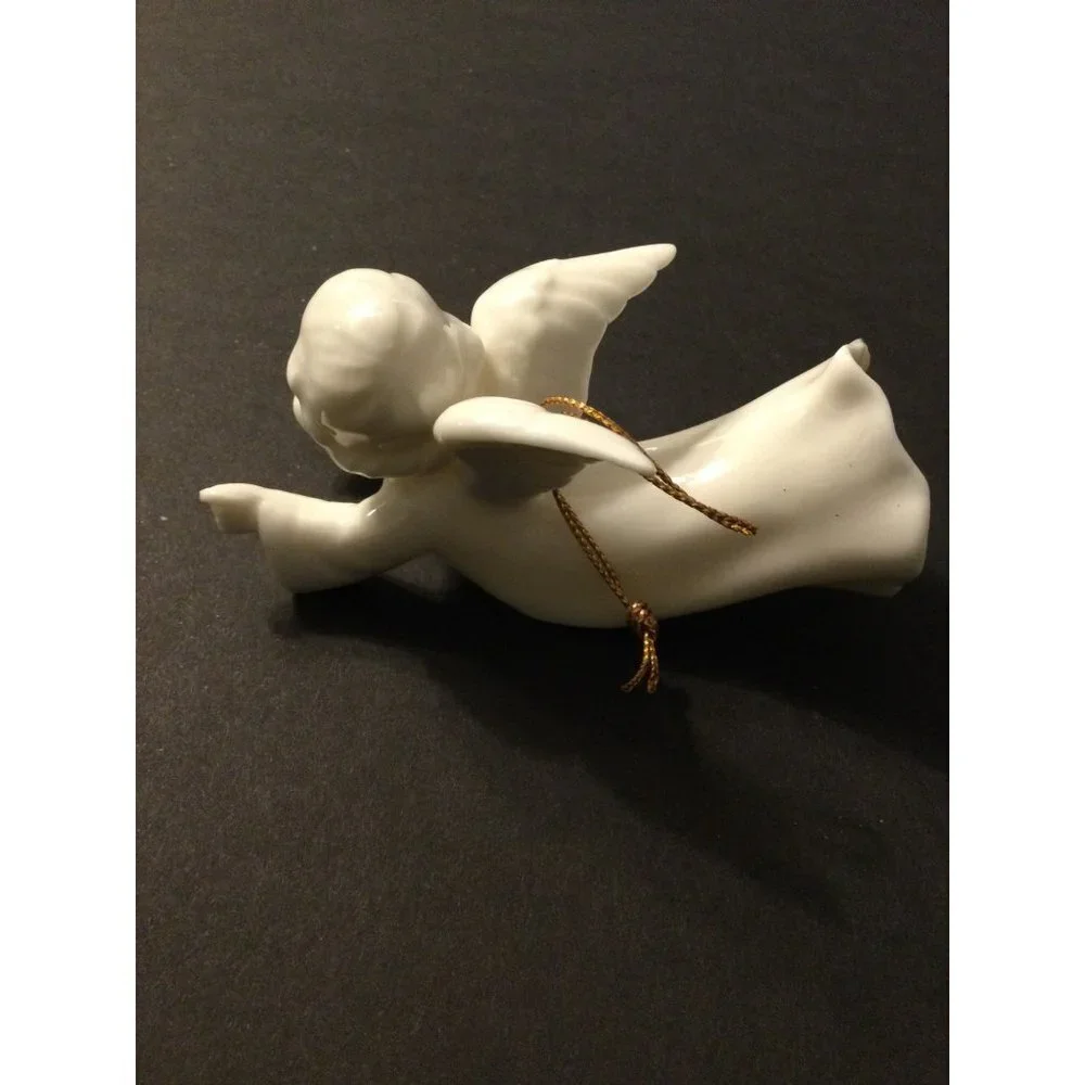 Vintage Midwest Japan Porcelain Ceramic Angel Figurine Marked Tree Ornament